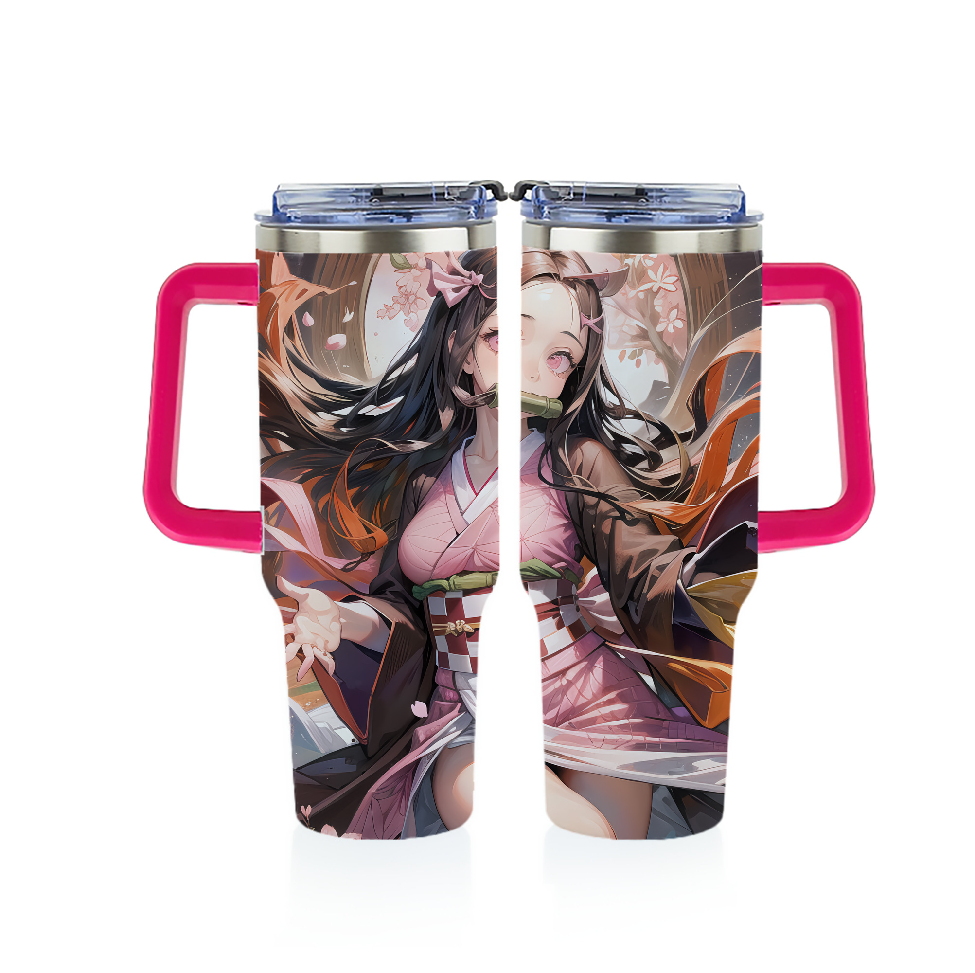 （画像用） 鬼滅の刃（きめつのやいば）竈門 禰󠄀豆子／かまど ねずこ Kamado Nezuko 1200ｍLフルプリント車用タンブラー